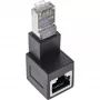 InLine patchkabel-adapter Cat.6A, RJ45 stekker / bus, 90° naar beneden afgewinkeld
