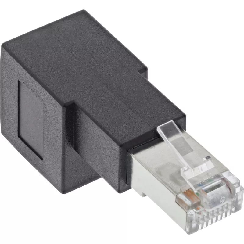 InLine patchkabel-adapter Cat.6A, RJ45 stekker / bus, 90° naar beneden afgewinkeld