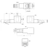InLine patchkabel-adapter Cat.6A, RJ45 stekker / bus, 90° naar beneden afgewinkeld