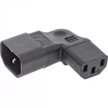 InLine netadapter IEC 60320 C14/C13, links/rechts afgewinkeld, 3-polig IEC-apparaat