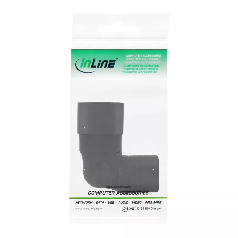 InLine netadapter IEC 60320 C14/C13, links/rechts afgewinkeld, 3-polig IEC-apparaat