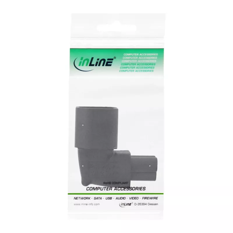 InLine stroomadapter IEC 60320 C14 / C5, op-/afgewinkeld, 3-polig IEC-apparaat