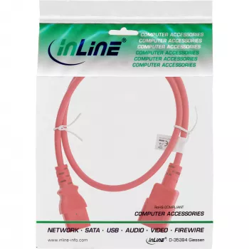InLine apparaatverlengsnoer, C13 / C14, rood, 1,5m, 1,5 m, C13-connector, C14-connector