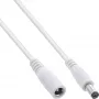 InLine DC-verlengkabel, DC-stekker/bus 5,5x2,1mm, AWG 18, wit 3m
