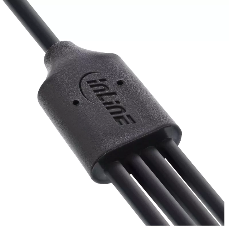 InLine USB 4in1 Y-oplaadkabel, 1x USB-A stekker naar 4x USB-C stekker, zwart 2m