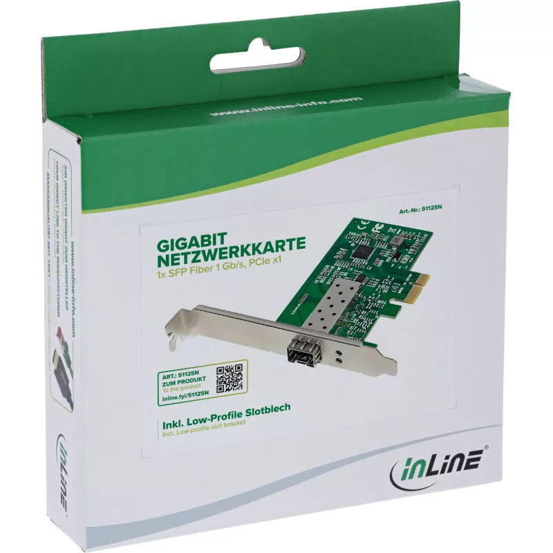 Interne netwerkkaart InLine 51125N glasvezel 1000 Mbit/s PCI Express