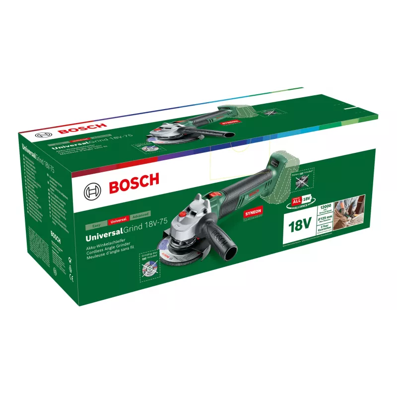 Bosch Universal Grind 18V-75 Haakse slijper 11,5 cm 12000 t/min 1,7 kg