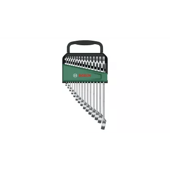 Bosch 1 600 A02 Z9E, 6,7,8,9,10,11,12,13,14,15,16,17,18,19,21 mm, RVS, Chroom-vanadiumstaal, Satijn, 15 stuks