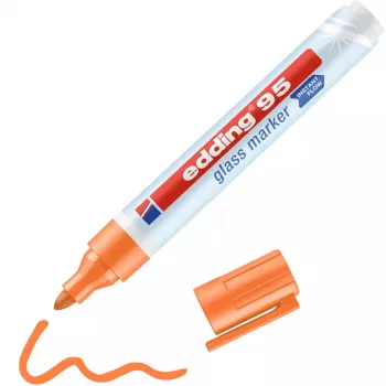 Glasmarker Edding 95 bullet-tip oranje