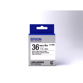 Epson labelcartridge Standard LK-7WBN zwart/wit 36mm (9m)