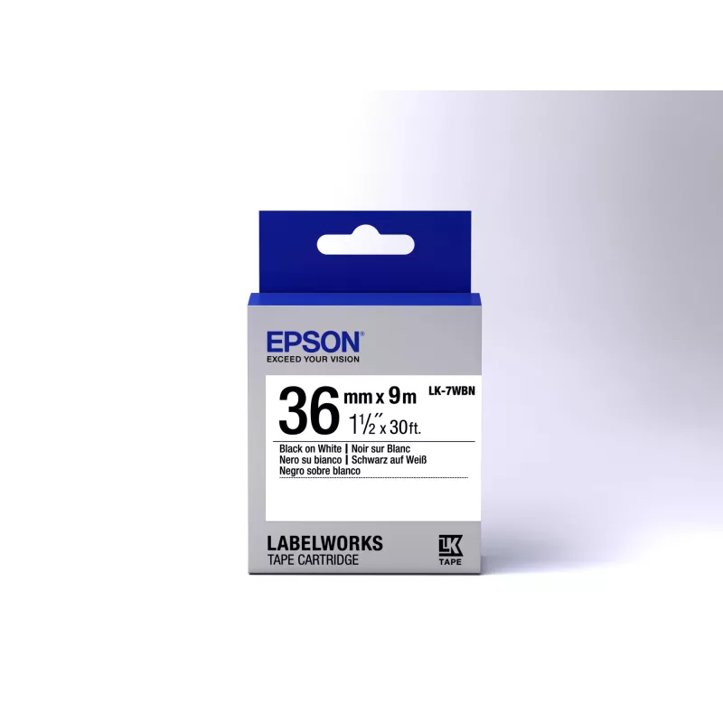 Epson labelcartridge Standard LK-7WBN zwart/wit 36mm (9m)