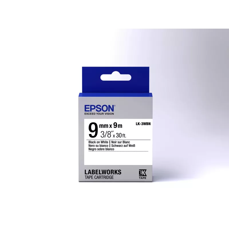 Epson labelcartridge Standard LK-3WBN standaard zwart/wit 9mm (9m)