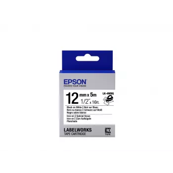 Epson labelcartridge Iron on LK-4WBQ zwart/wit 12mm (5m)