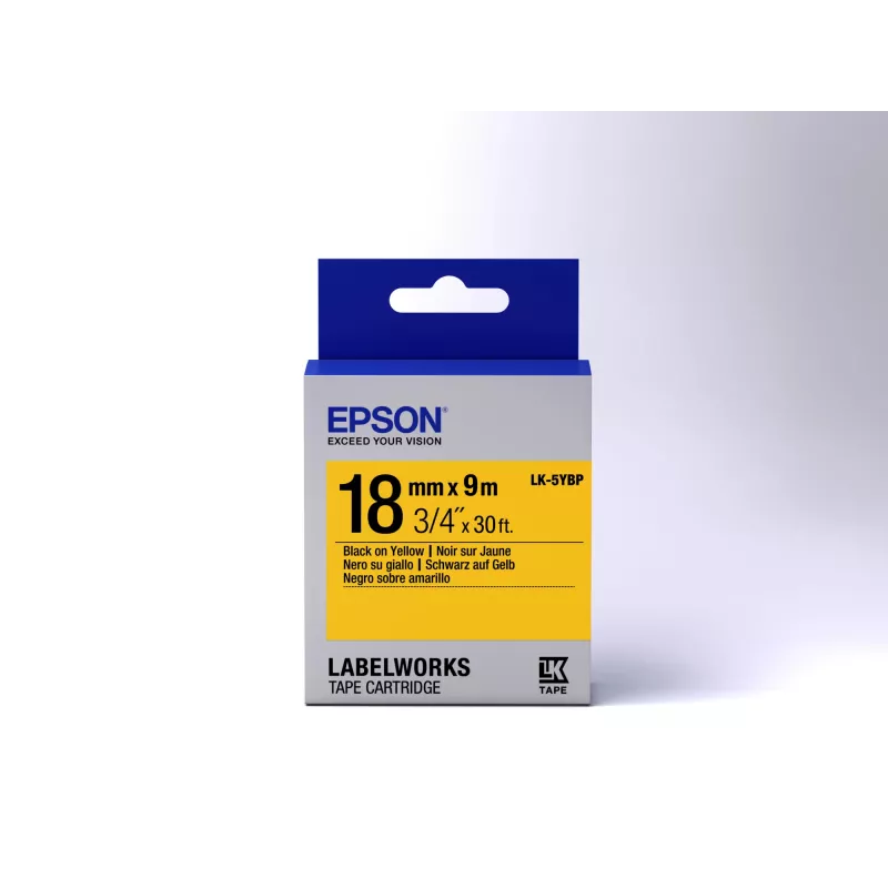 Epson labelcartridge Pastel LK-5YBP zwart/geel 18mm (9m)