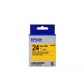 Epson labelcartridge Pastel LK-6YBP zwart/geel 24mm (9m)