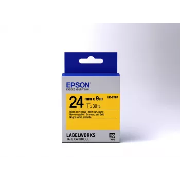 Epson labelcartridge Pastel LK-6YBP zwart/geel 24mm (9m)