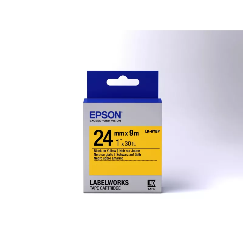 Epson labelcartridge Pastel LK-6YBP zwart/geel 24mm (9m)