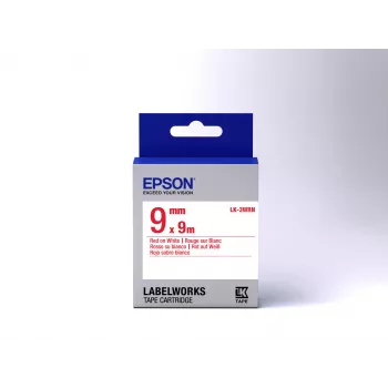 Epson labelcartridge Standard LK-3WRN rood/wit 9mm (9m), rood op wit, Japan, 9 mm, 9 m, 1 stk., 25 mm