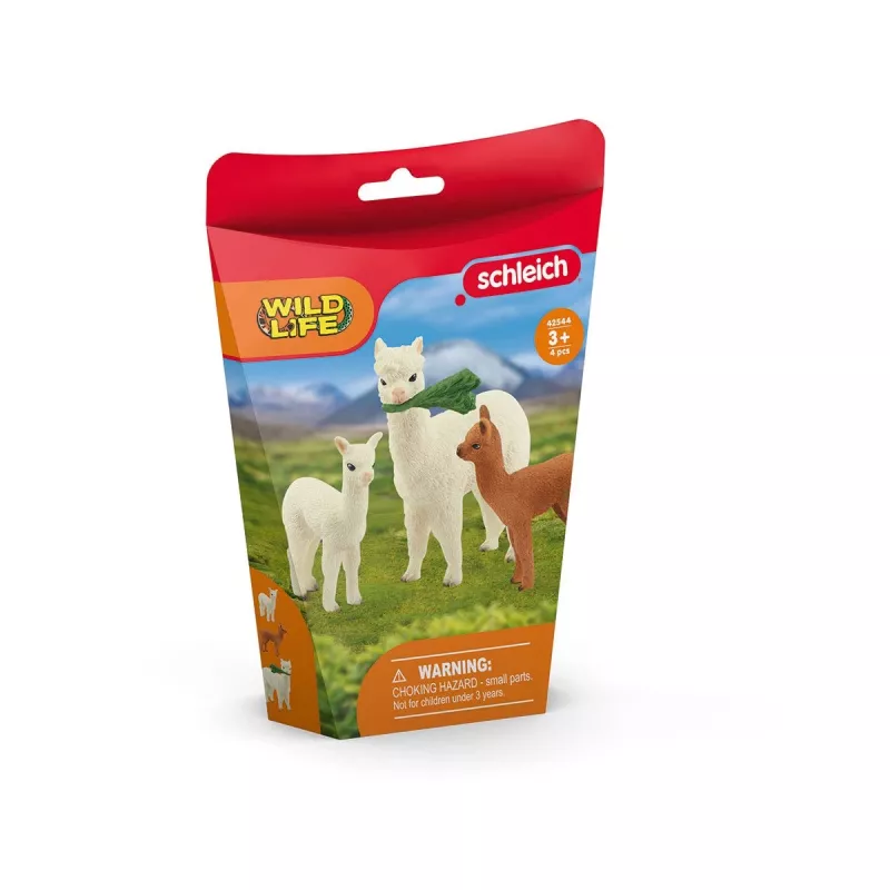 schleich WILD LIFE alpaca-set, bos, wilde dieren / avontuurspeelgoed, 3 jaar, bruin, wit