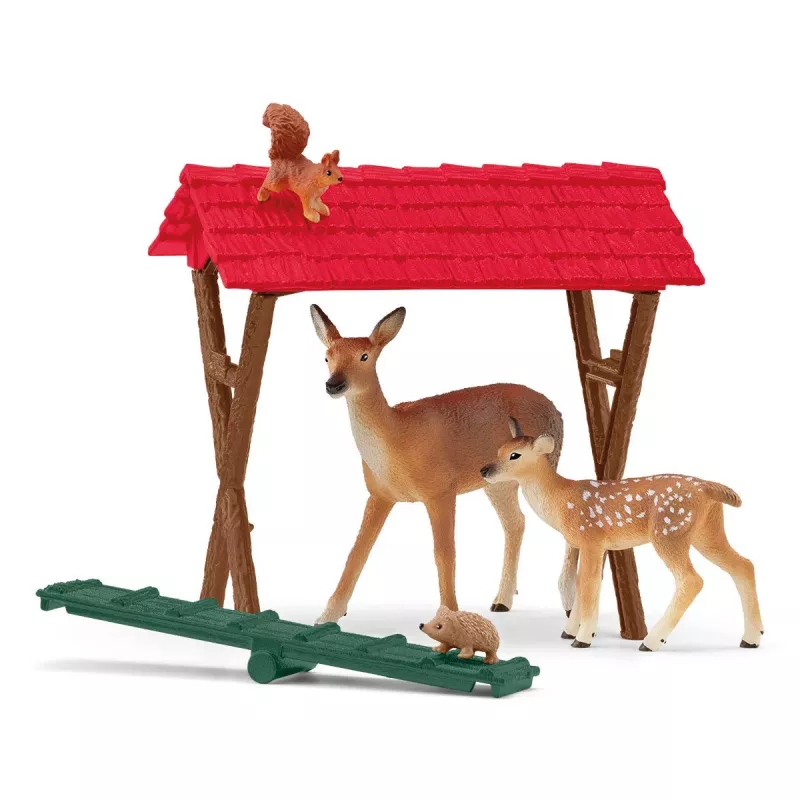 Bosdieren set Schleich 42658S kleurrijke voeraccessoires