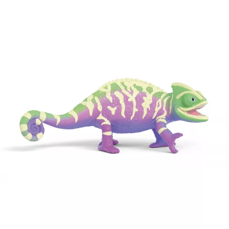 schleich Caspar het kameleon in regenboogkleuren, 3 jaar, veelkleurig, kunststof