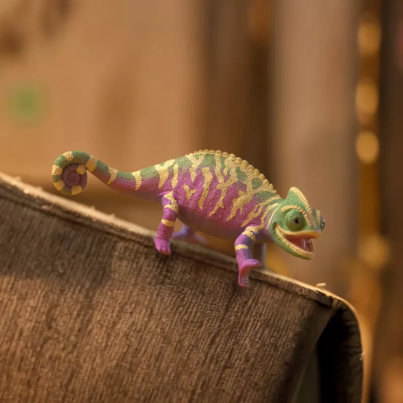 schleich Caspar het kameleon in regenboogkleuren, 3 jaar, veelkleurig, kunststof