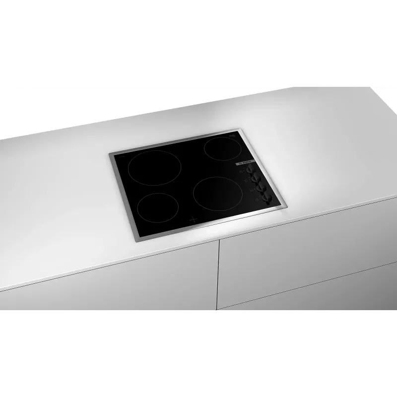 Bosch Serie 2 PKE645CA2E kookplaat zwart, RVS inbouw 60 cm keramische kookplaat 4 zone(n)