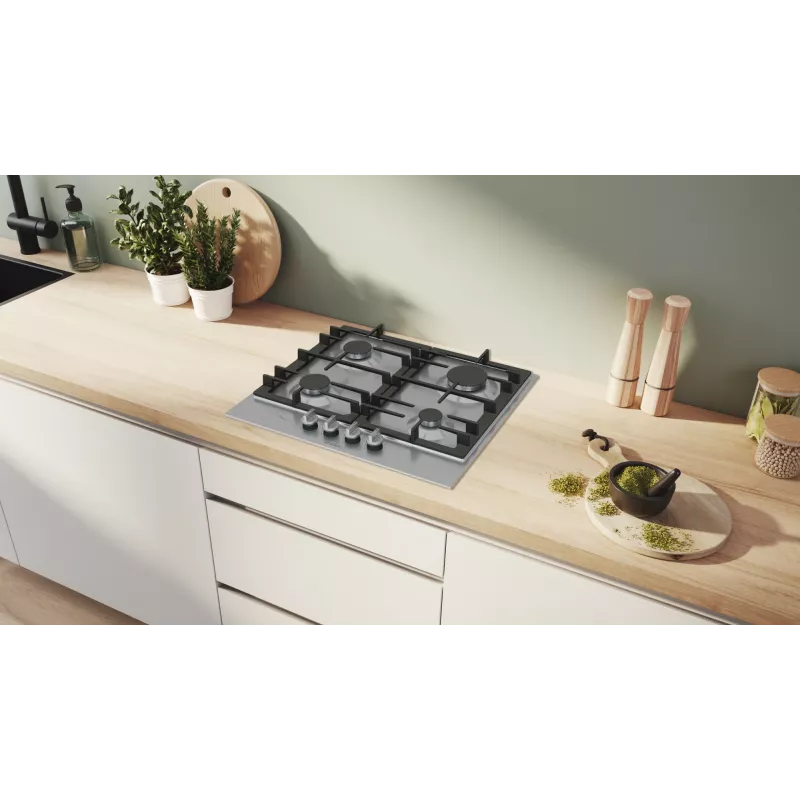 Bosch Serie 6 PCP6A5I90 Kookplaat RVS Inbouw 60 cm Gas 4 zone(s)