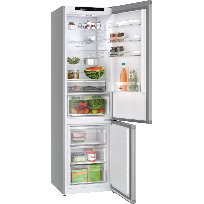 Bosch Serie 4 KGN392LAG Koel-vriescombinatie Vrijstaand 363 L Metallic