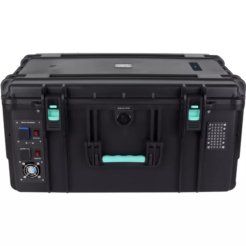DEQSTER 10-744118 mobiele oplader tablet zwart, turquoise AC binnen, buiten