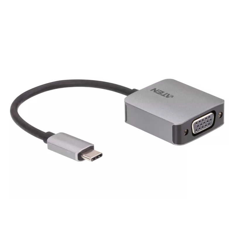 ATEN USB-C-naar-VGA-adapter, USB Type-C, VGA (D-Sub), stekker, bus, recht, recht