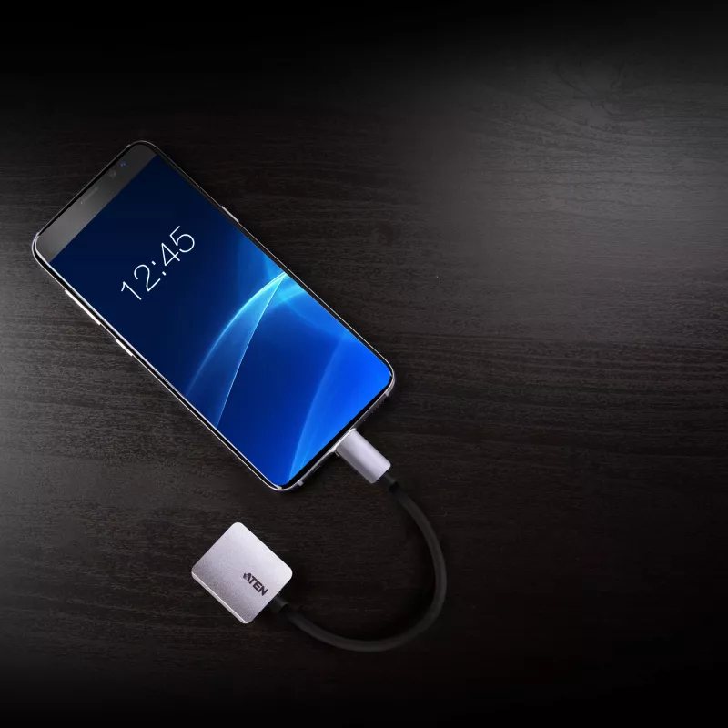 ATEN USB-C-naar-VGA-adapter, USB Type-C, VGA (D-Sub), stekker, bus, recht, recht