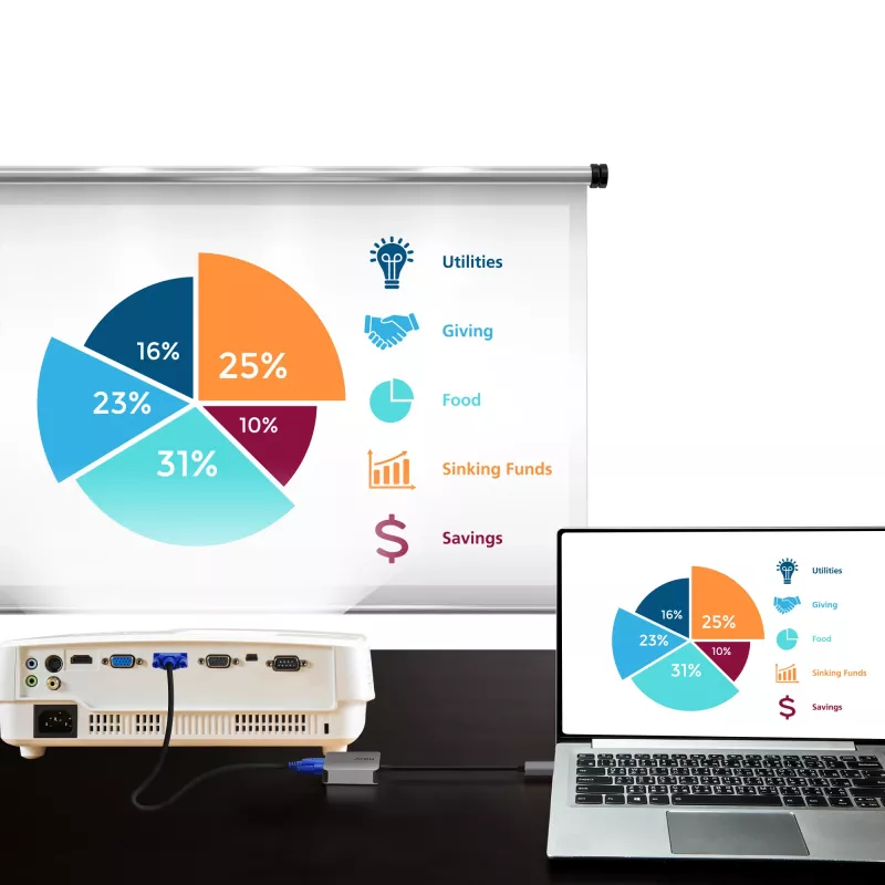 ATEN USB-C-naar-VGA-adapter, USB Type-C, VGA (D-Sub), stekker, bus, recht, recht