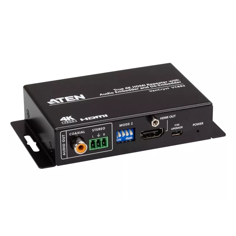 ATEN True 4K HDMI-repeater met audio-embedder en de-embedder