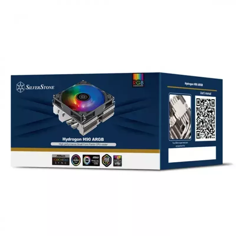 Ventilator Silverstone Hydrogon H90 ARGB 9,2 cm zwart 500-2600 RPM