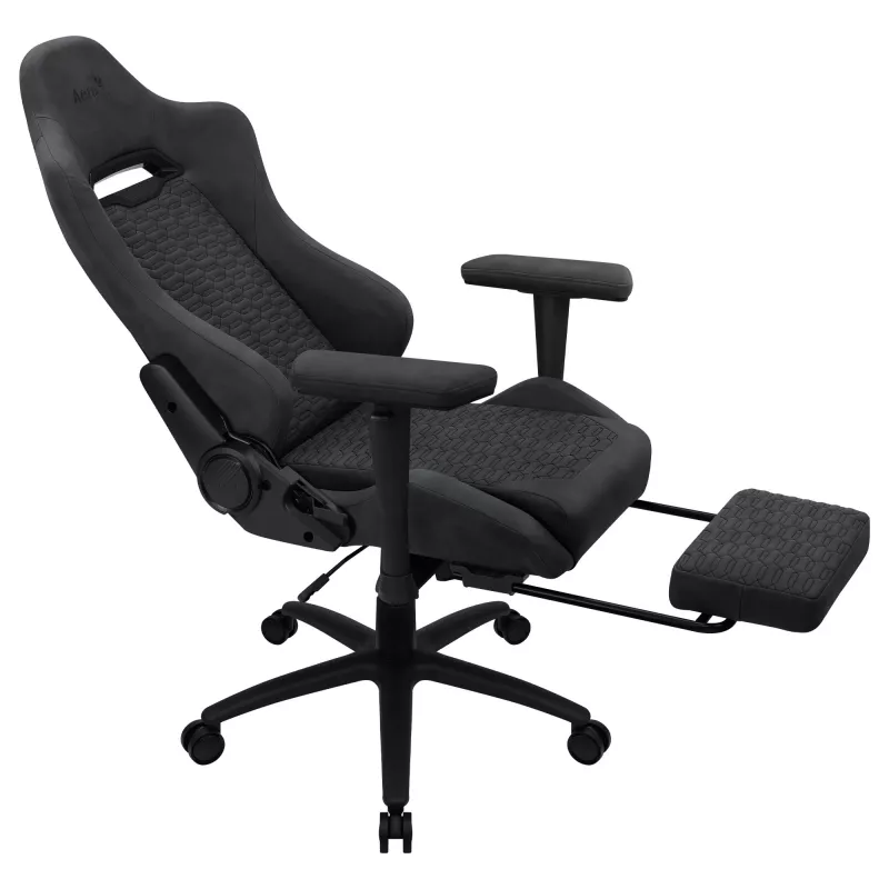 Universele gamingstoel AEROCOOL ROYALSLATEGR — gevoerde zitting, grijs, stalen frame, max. gebruikersgewicht 150 kg