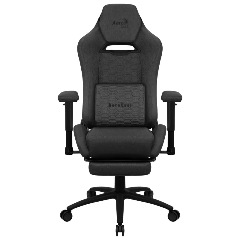 Aerocool ROYALASHBK premium ergonomische gamingstoel met voetsteun Aeroweave-technologie zwart