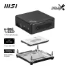 MSI Cubi N ADL-006DE Intel® N N200 4 GB DDR4-SDRAM 128 GB SSD Windows 11 Pro mini-pc zwart