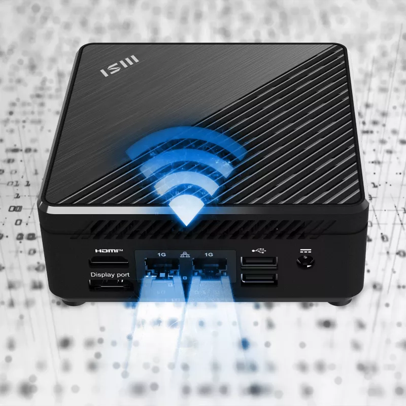 MSI Cubi N ADL-006DE Intel® N N200 4 GB DDR4-SDRAM 128 GB SSD Windows 11 Pro mini-pc zwart