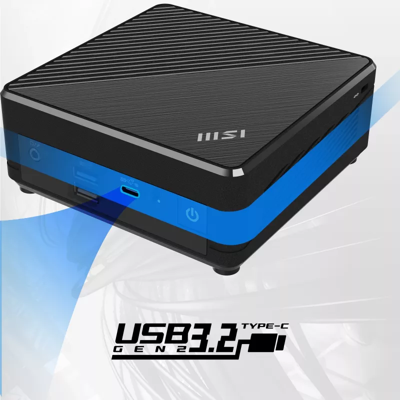 MSI Cubi N ADL-006DE Intel® N N200 4 GB DDR4-SDRAM 128 GB SSD Windows 11 Pro mini-pc zwart