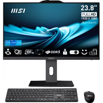 MSI Pro AP242P 14M-649XEU Intel® Core™ i5 i5-14400 60,5 cm (23,8 inch) 1920 x 1080 pixel all-in-one-pc 16 GB DDR5-SDRAM 512 GB SSD Wi-Fi 6E (802.11ax) zwart