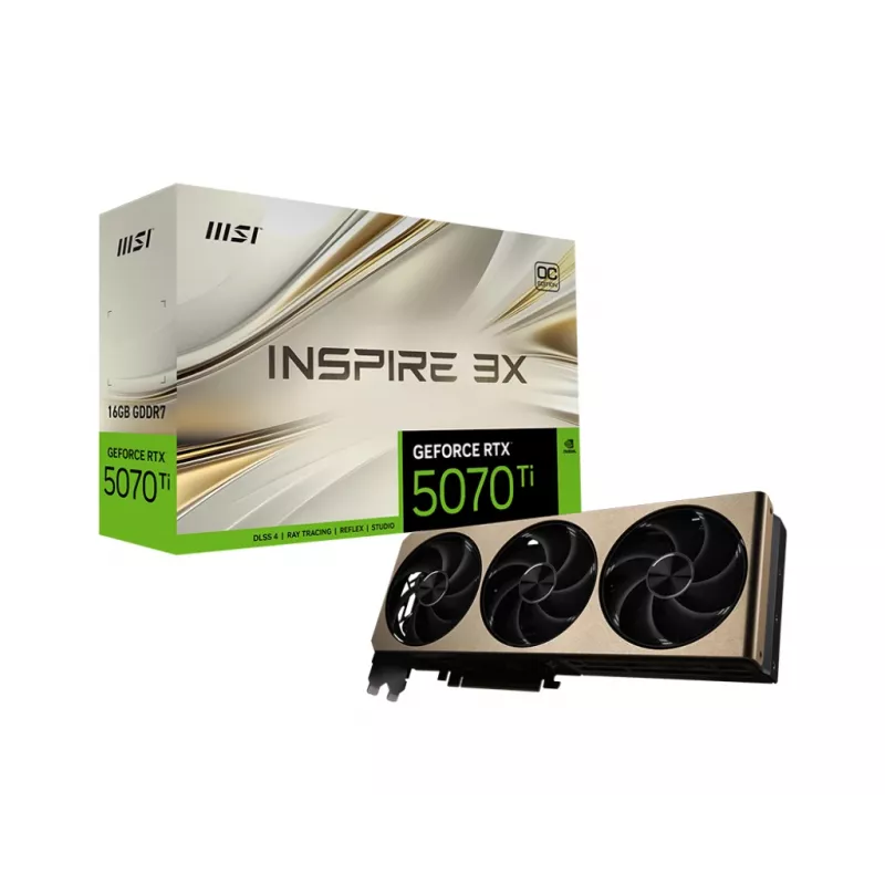 MSI GEFORCE RTX 5070 TI 16G INSPIRE 3X OC grafische kaart NVIDIA 16 GB GDDR7