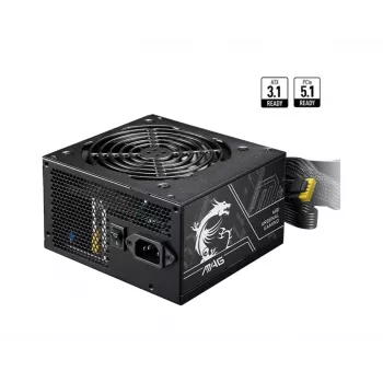 Voeding MSI MAG A750BN PCIE5 II 750 W, 24-pins ATX, non-modulair, 80 PLUS Bronze, 120 mm ventilator, zwart