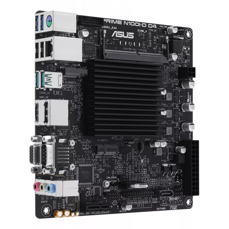 Moederbord ASUS PRIME N100I-D D4, Intel chipset, NA socket, mini ITX