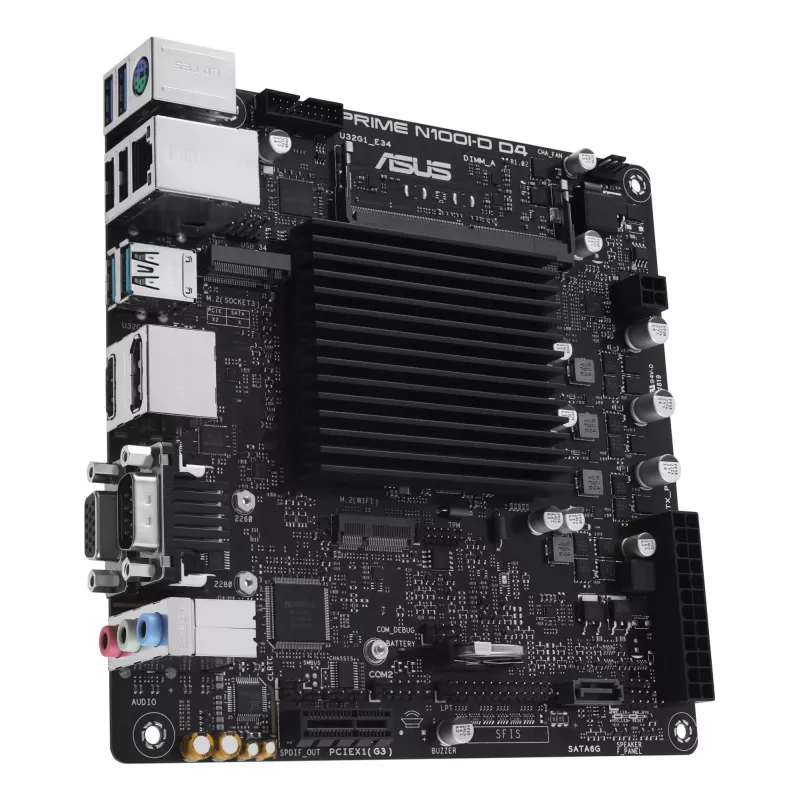 Moederbord ASUS PRIME N100I-D D4, Intel chipset, NA socket, mini ITX
