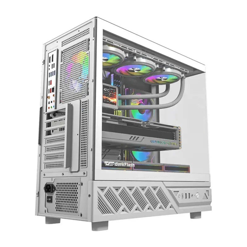 Computerbehuizing Darkflash DS950 (wit) met 6 voorgeïnstalleerde ventilatoren