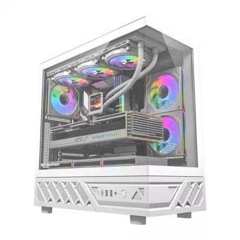 Computerbehuizing Darkflash DS950 (wit) met 6 voorgeïnstalleerde ventilatoren