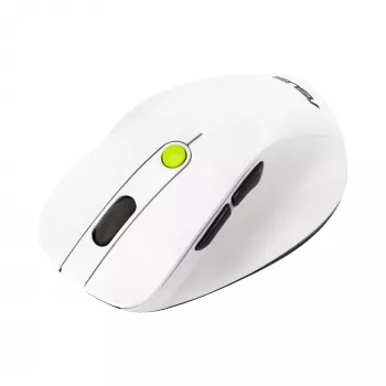 Muis ASUS MD105 /VT-GN — rechtshandig RF draadloos + Bluetooth, 2400 DPI, scrollwiel, op batterij, wit/groen