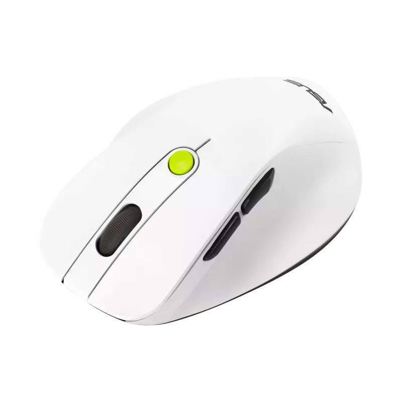 Muis ASUS MD105 /VT-GN — rechtshandig RF draadloos + Bluetooth, 2400 DPI, scrollwiel, op batterij, wit/groen