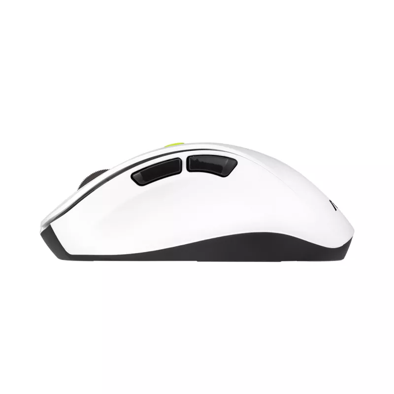 Muis ASUS MD105 /VT-GN — rechtshandig RF draadloos + Bluetooth, 2400 DPI, scrollwiel, op batterij, wit/groen
